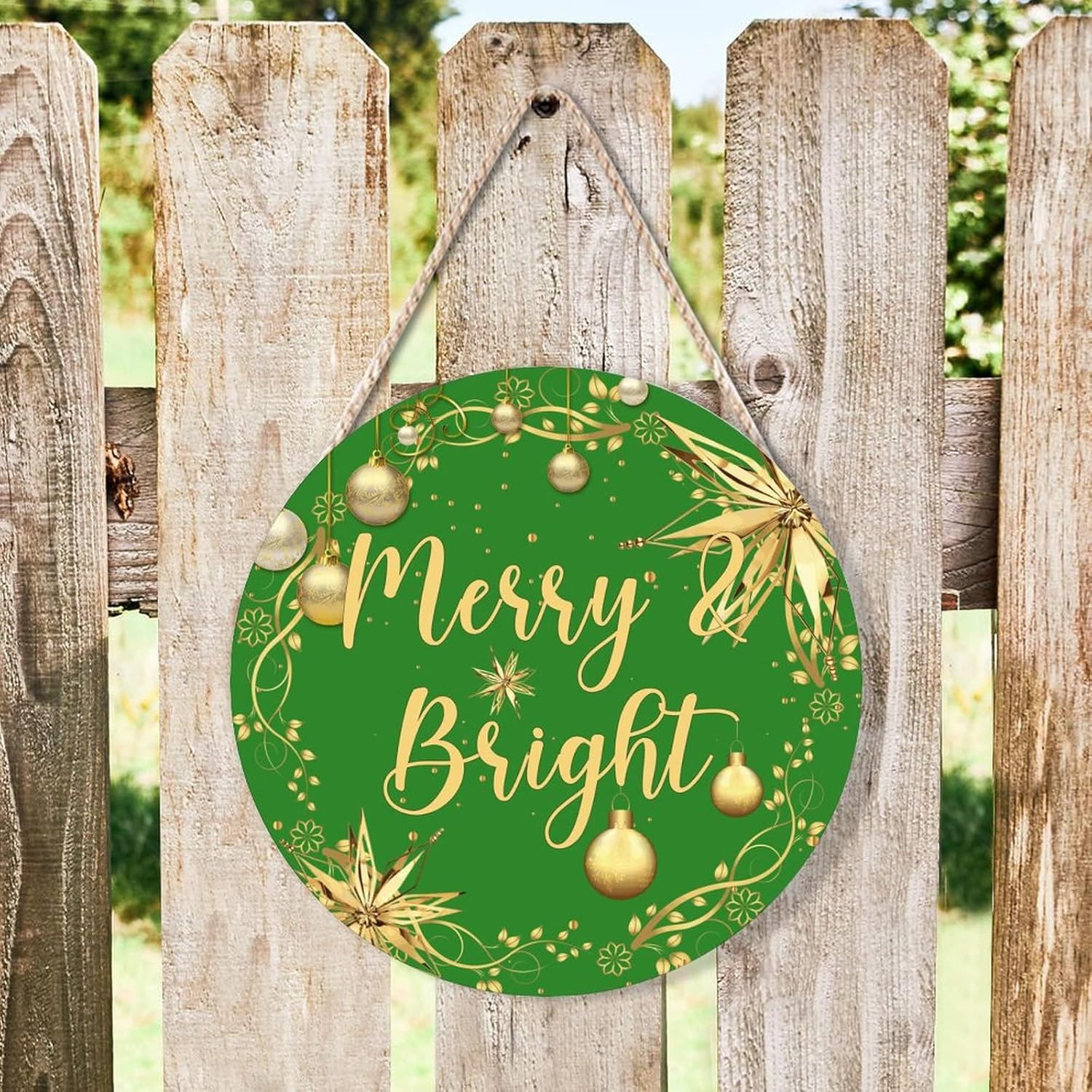 Christmas Gold Wreath Door Hanger Home Decor
