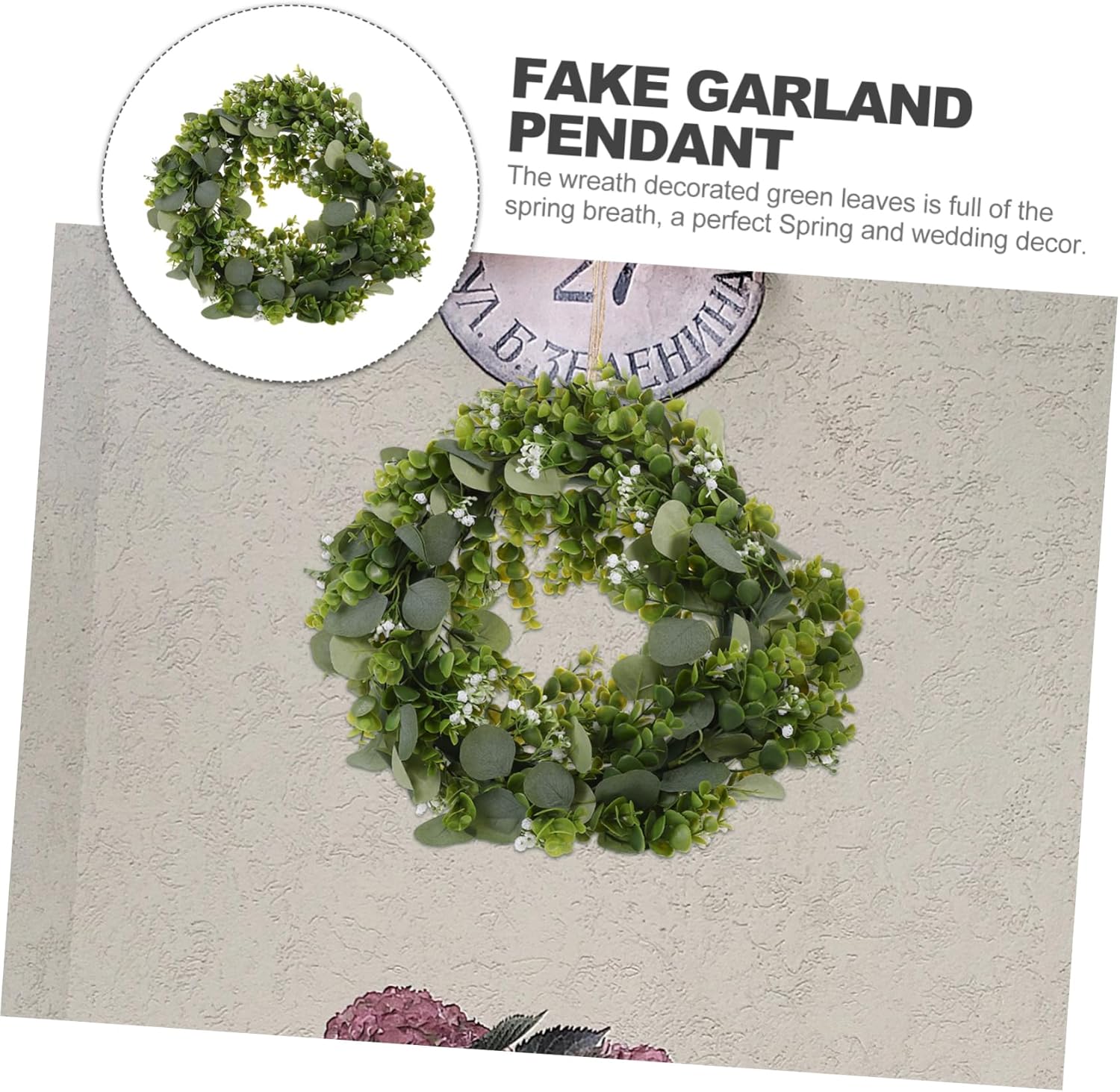 Front Door Wreath Hanger Artificial Spring Garland Decor
