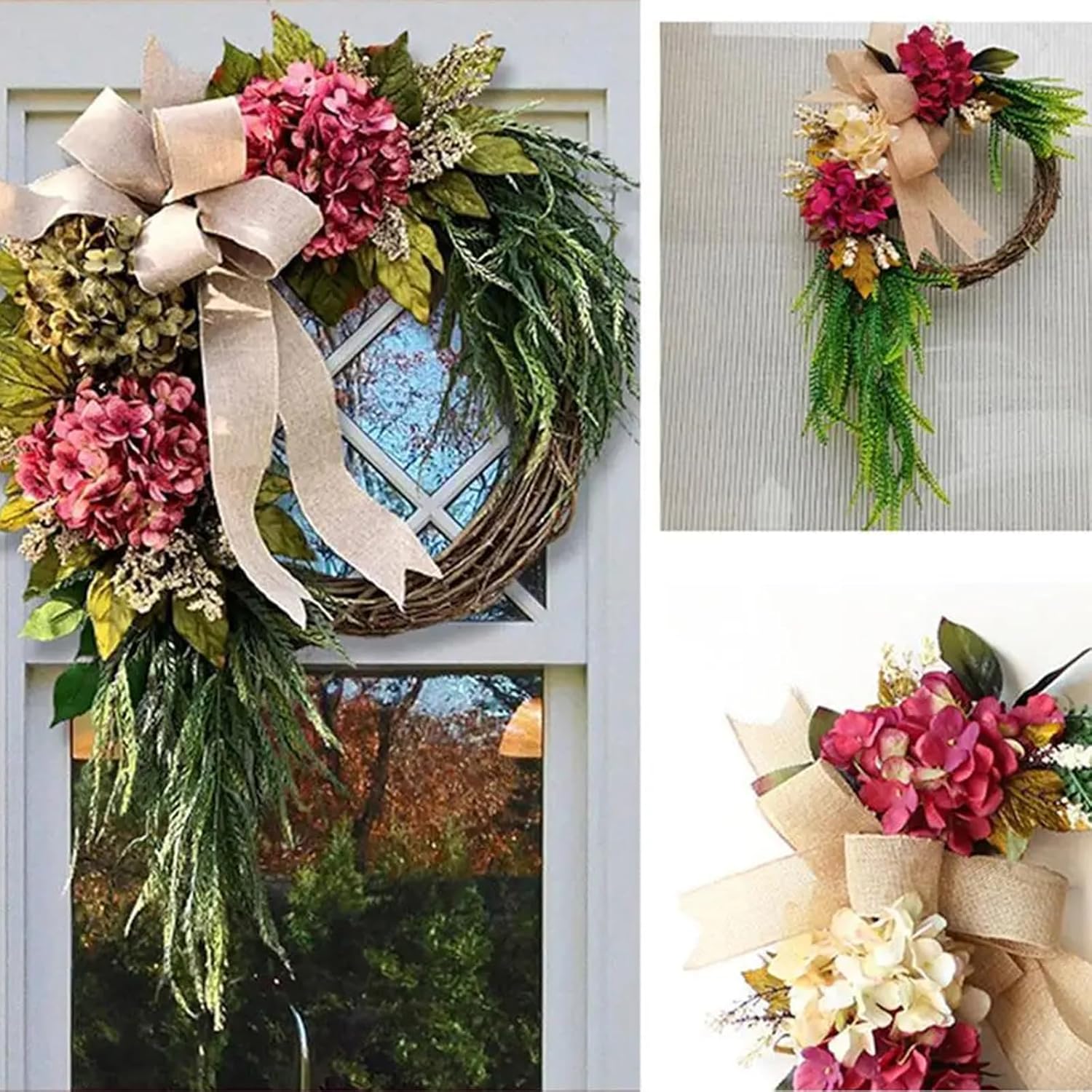 Spring Green Wreath Front Door Decor Accent