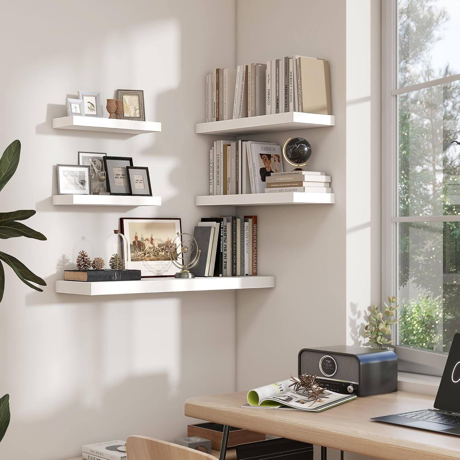 Heimlove 24 Inch Floating Shelves Wall Mount Set of 2