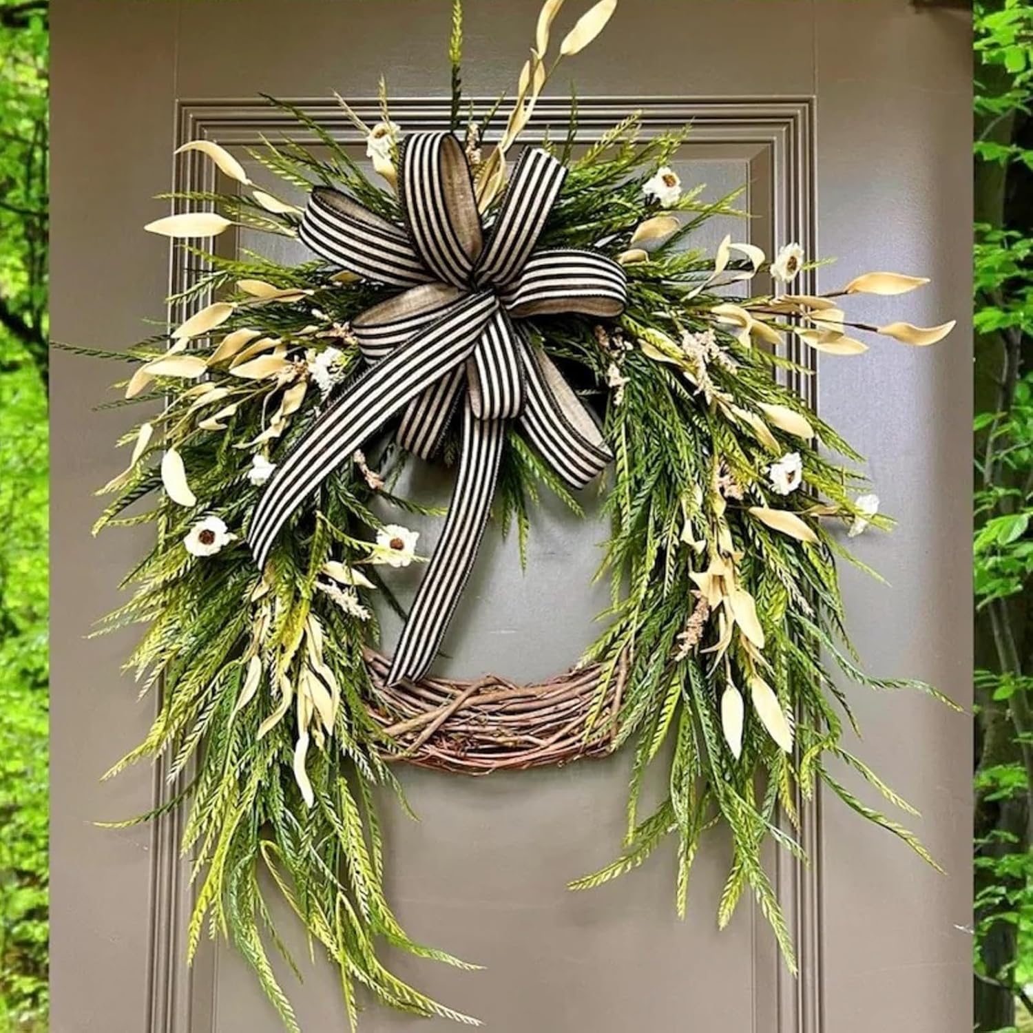 Artificial Summer Wreath with Tulips and Greenery