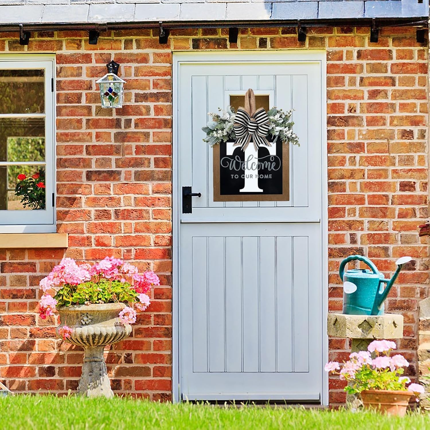 YICORIP Last Name Wreath Front Door Decoration