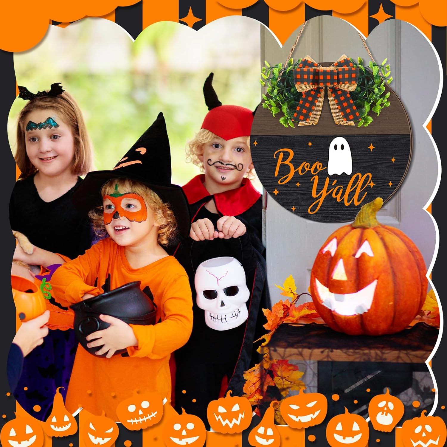 Halloween Wooden Ghost Sign Front Door Decor