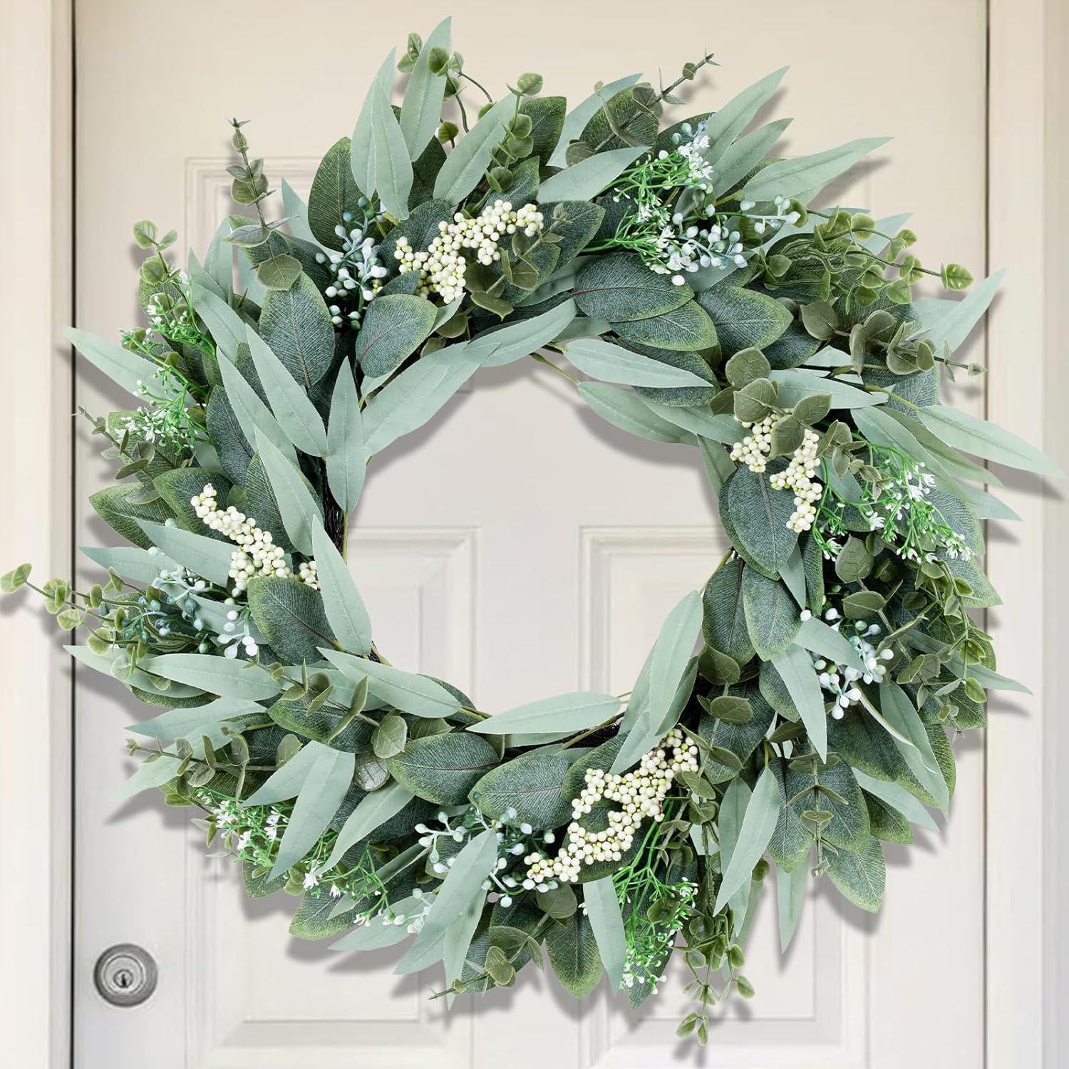 26 Inch Eucalyptus Wreath Artificial Greenery