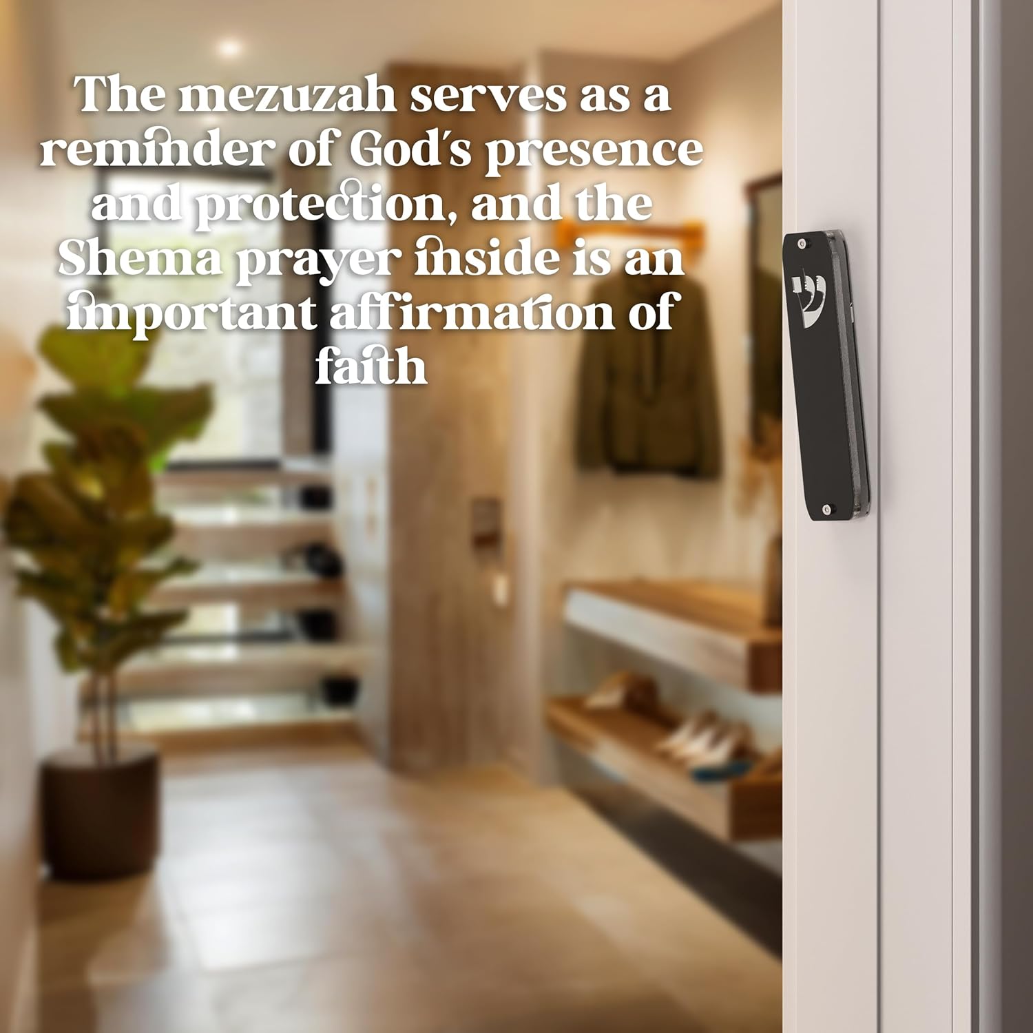 TYLDUM Mezuzah Case Clear Black with Silver