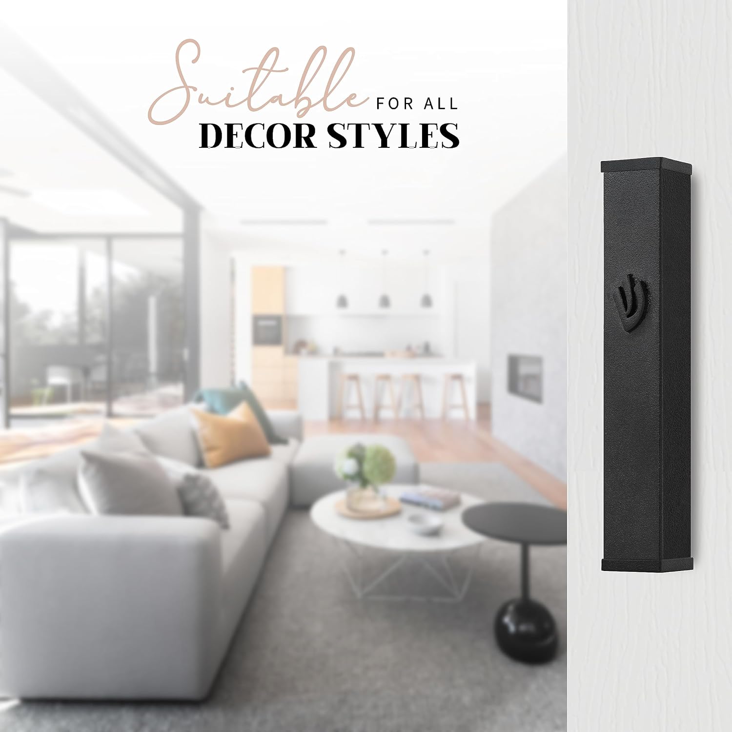 Suri Modern Mezuzah with Self-Stick Case and Scroll