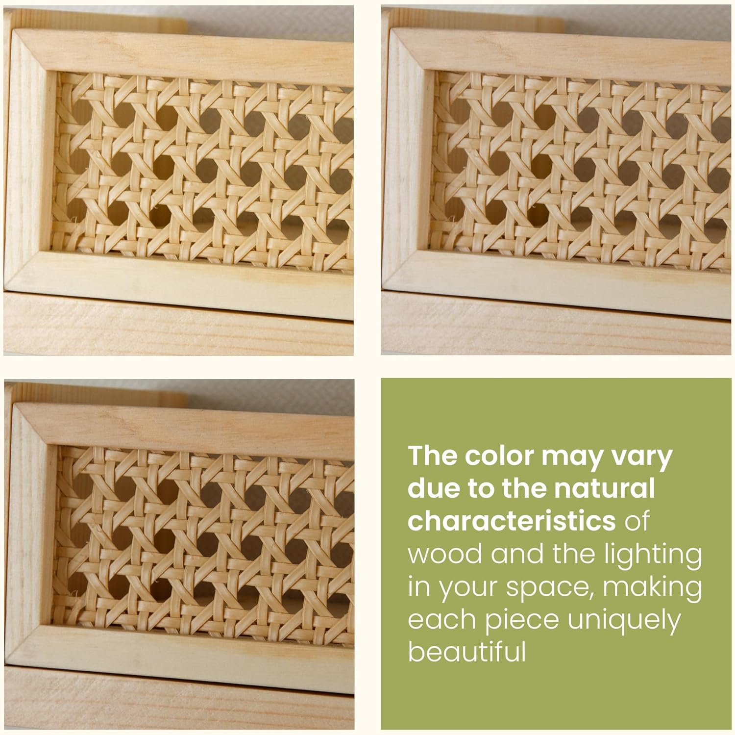 Good Bits Rattan Wall Shelf 3 Pack Floating Bookshelf