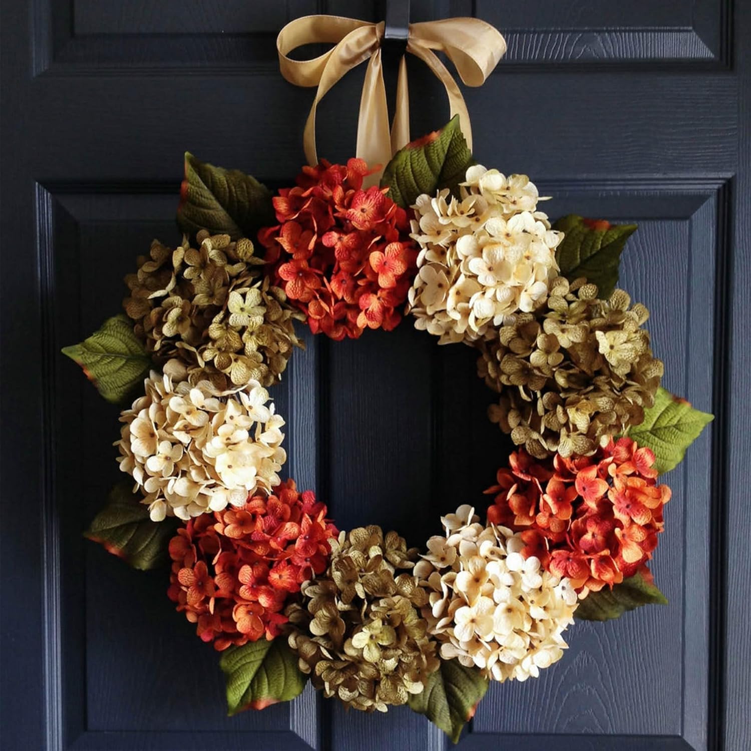 20 Inch Autumn Door Wreath with Leaves and Berries