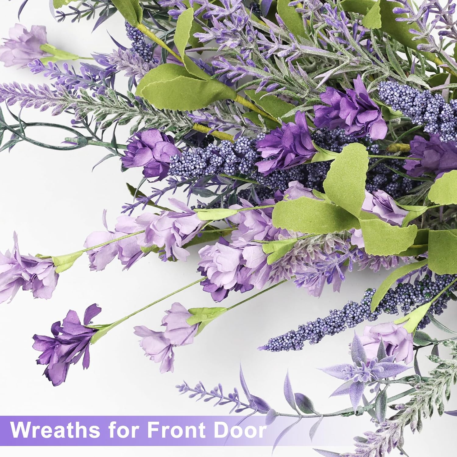26 Inch Purple Lavender Wreath for Front Door Wedding Farmhouse