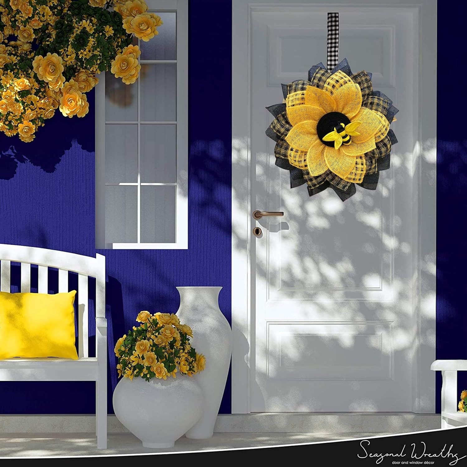Summer Bee Wreath for Front Door