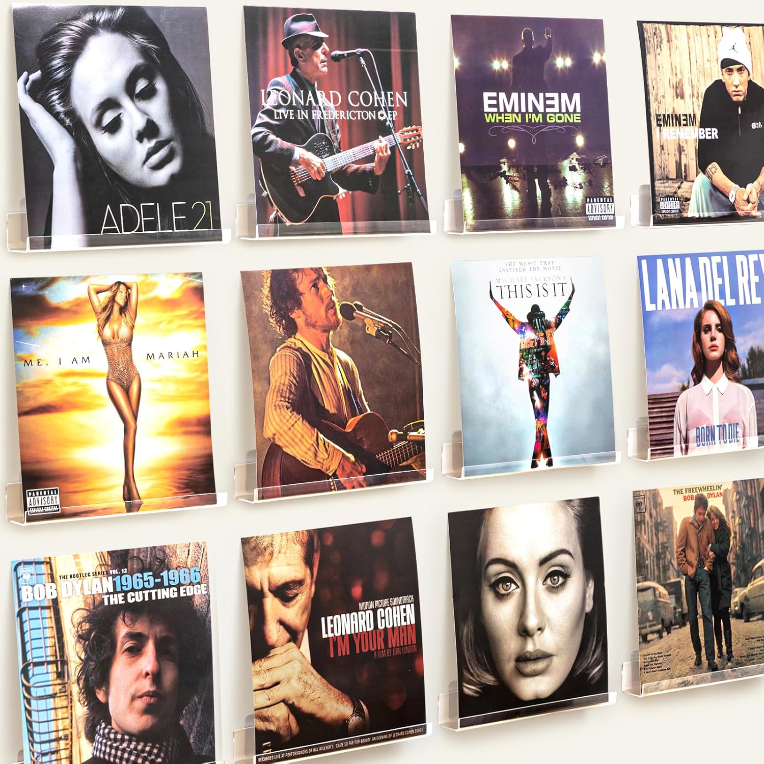 12 Pack Vinyl Record Holder Wall Mount Shelf