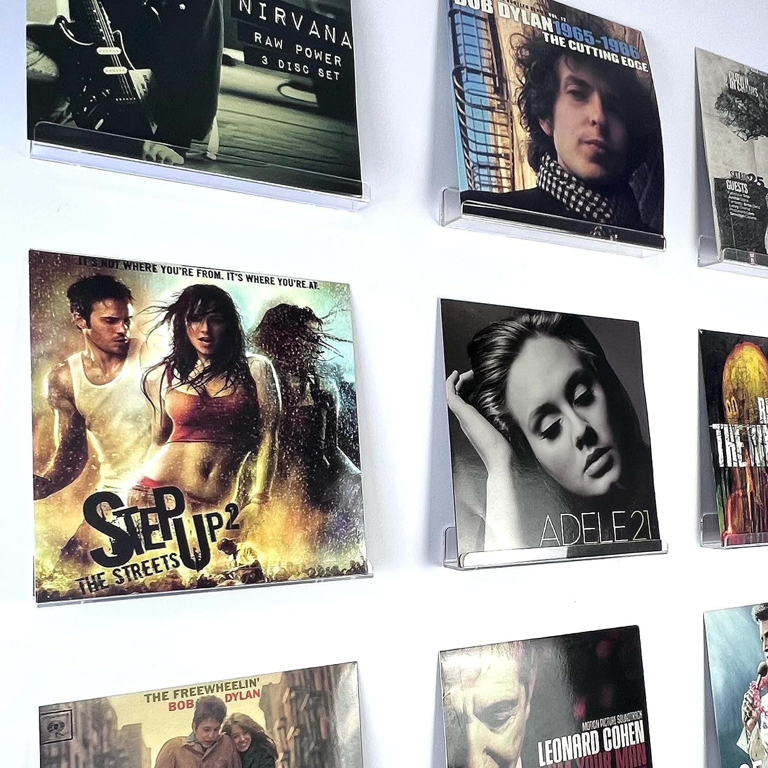 12 Inch Vinyl Record Wall Mount 8 Pack Clear Shelves