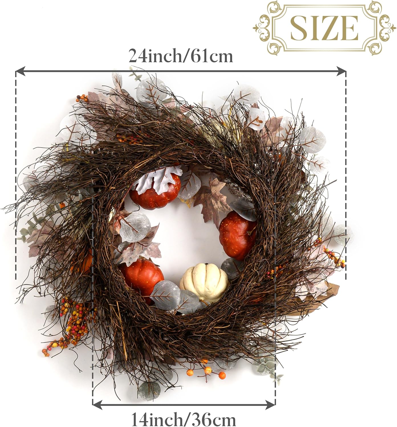 Valery Madelyn 24 Inch Eucalyptus Wreath with Lights