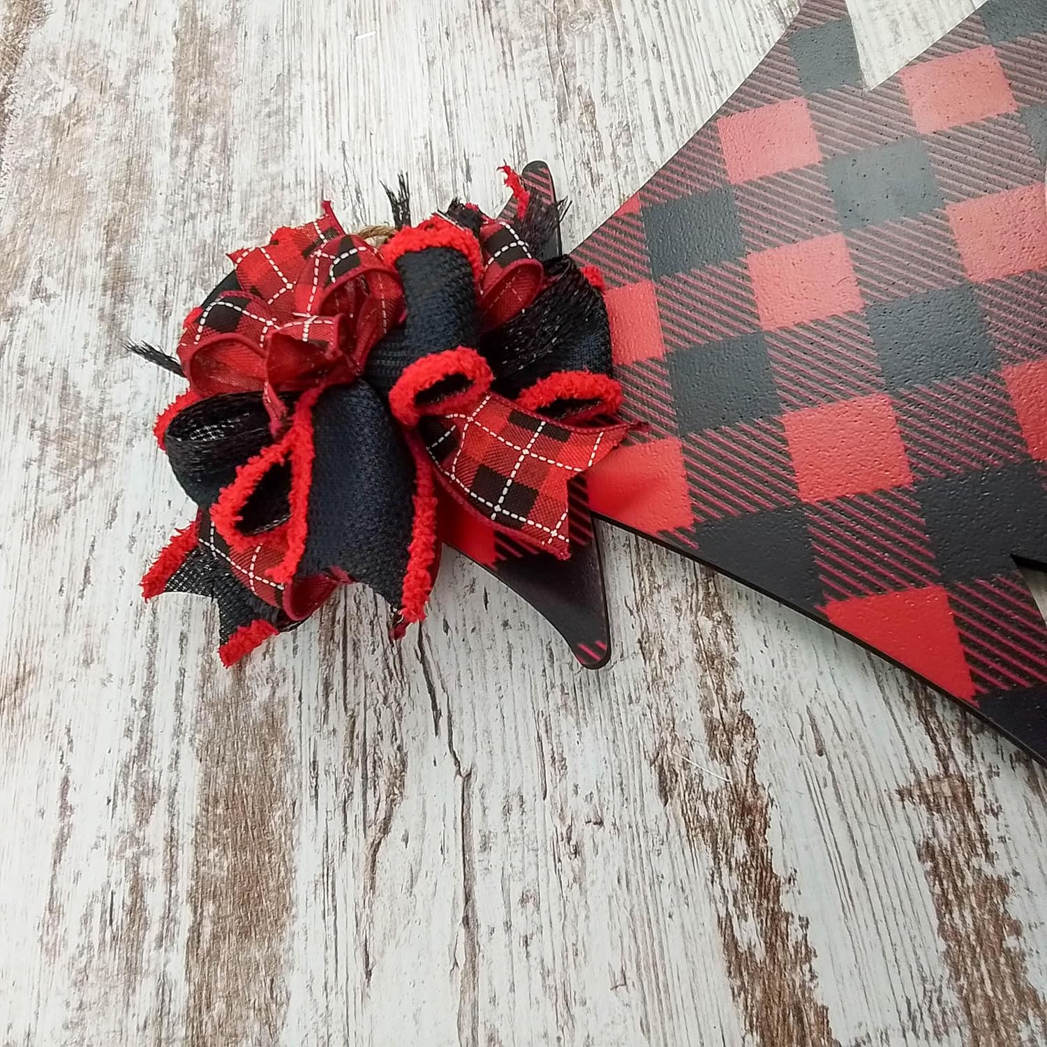 18 Inch Monogram Door Hanger with Red-Black Bow