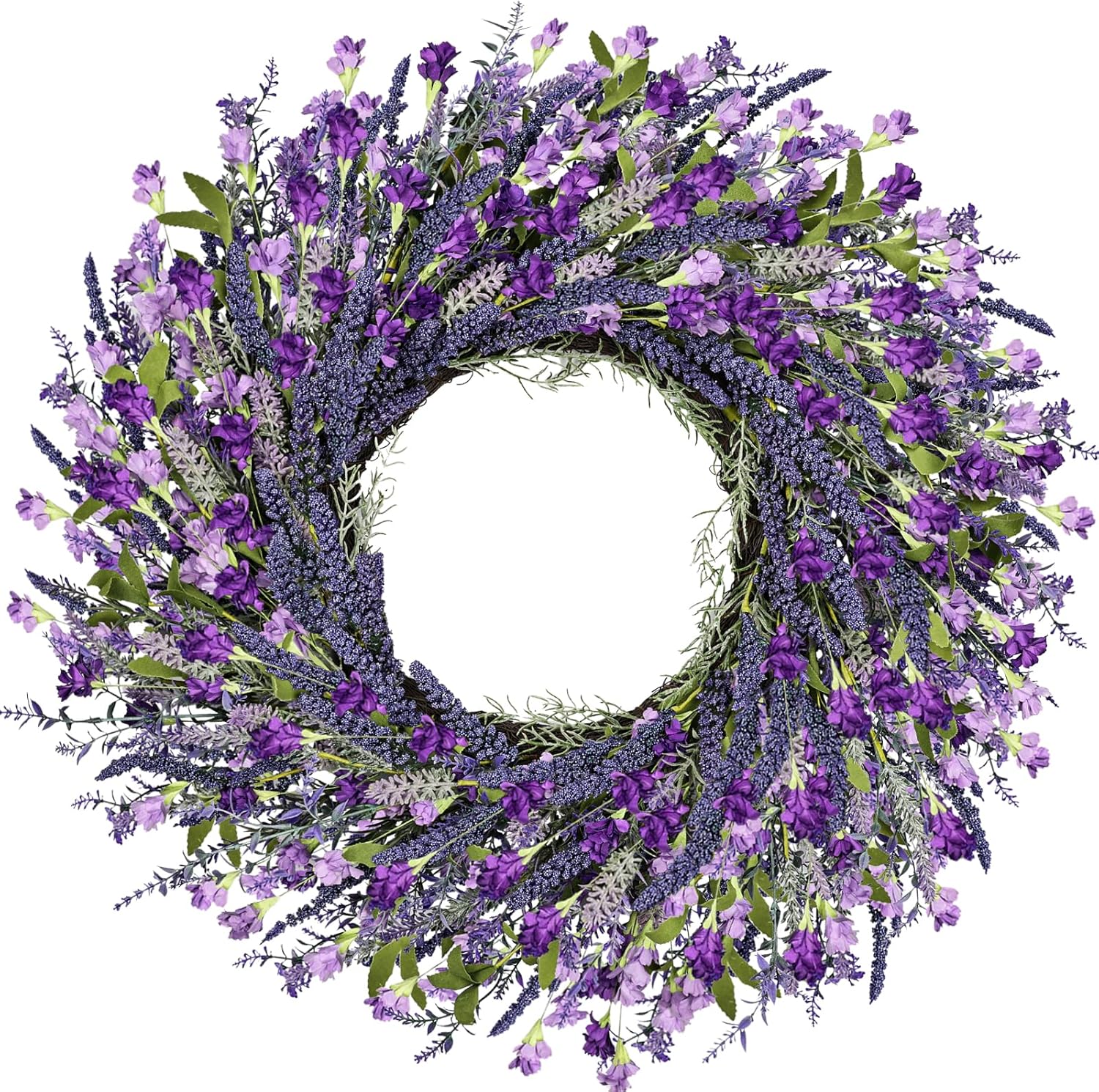 26 Inch Purple Lavender Wreath for Front Door Wedding Farmhouse