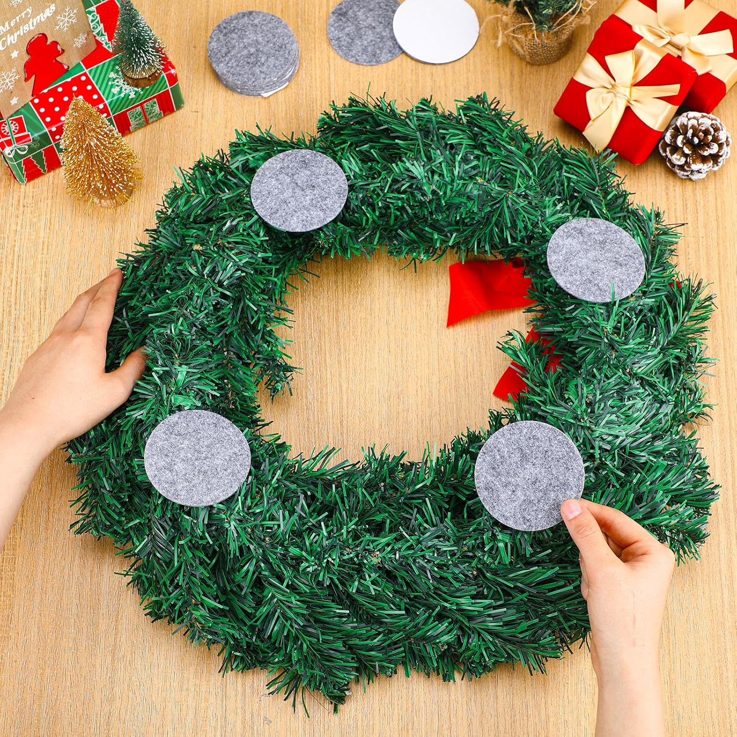 12 Pcs Grey Felt Door Wreath Pad Protector