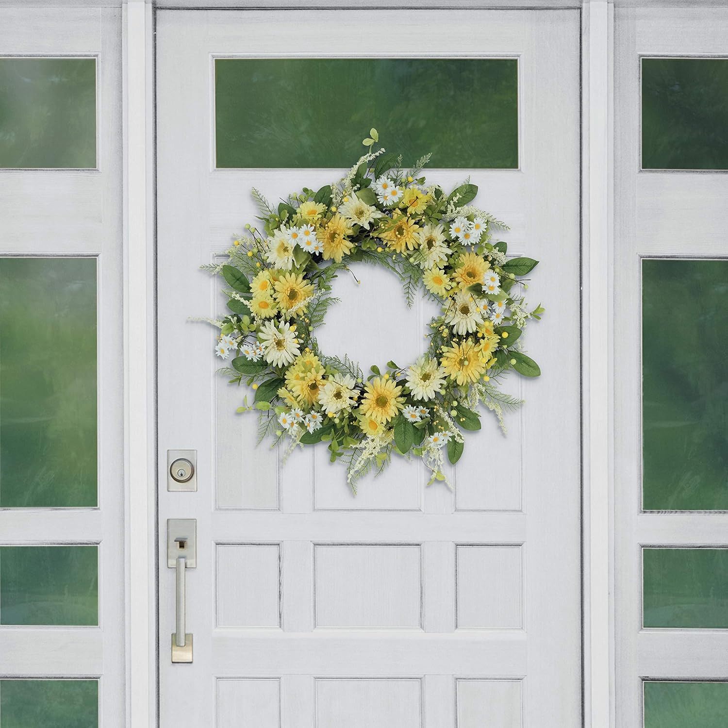 Puleo International 30 Inch Artificial Chrysanthemum and Daisy Wreath
