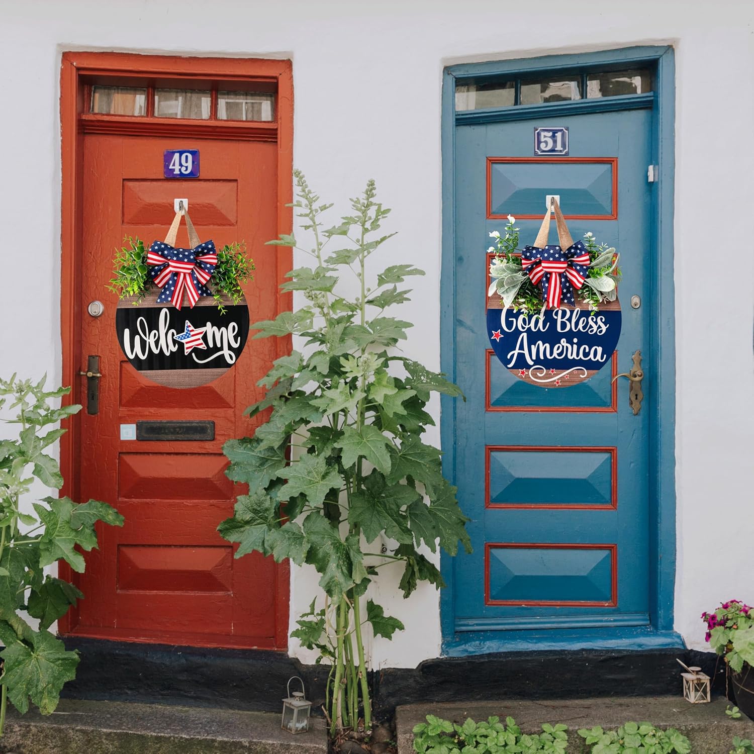 Patriotic Independence Day Welcome Wreath
