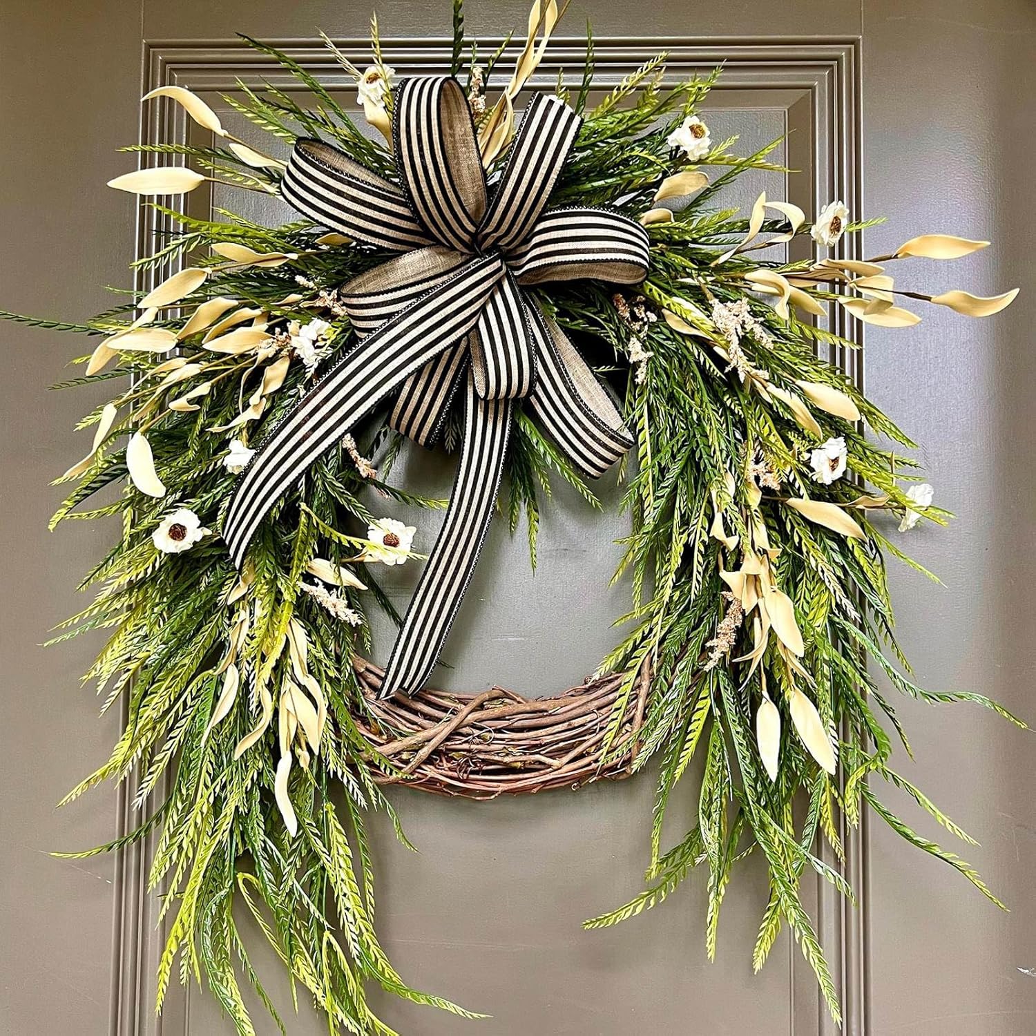 Artificial Summer Wreath with Tulips and Greenery