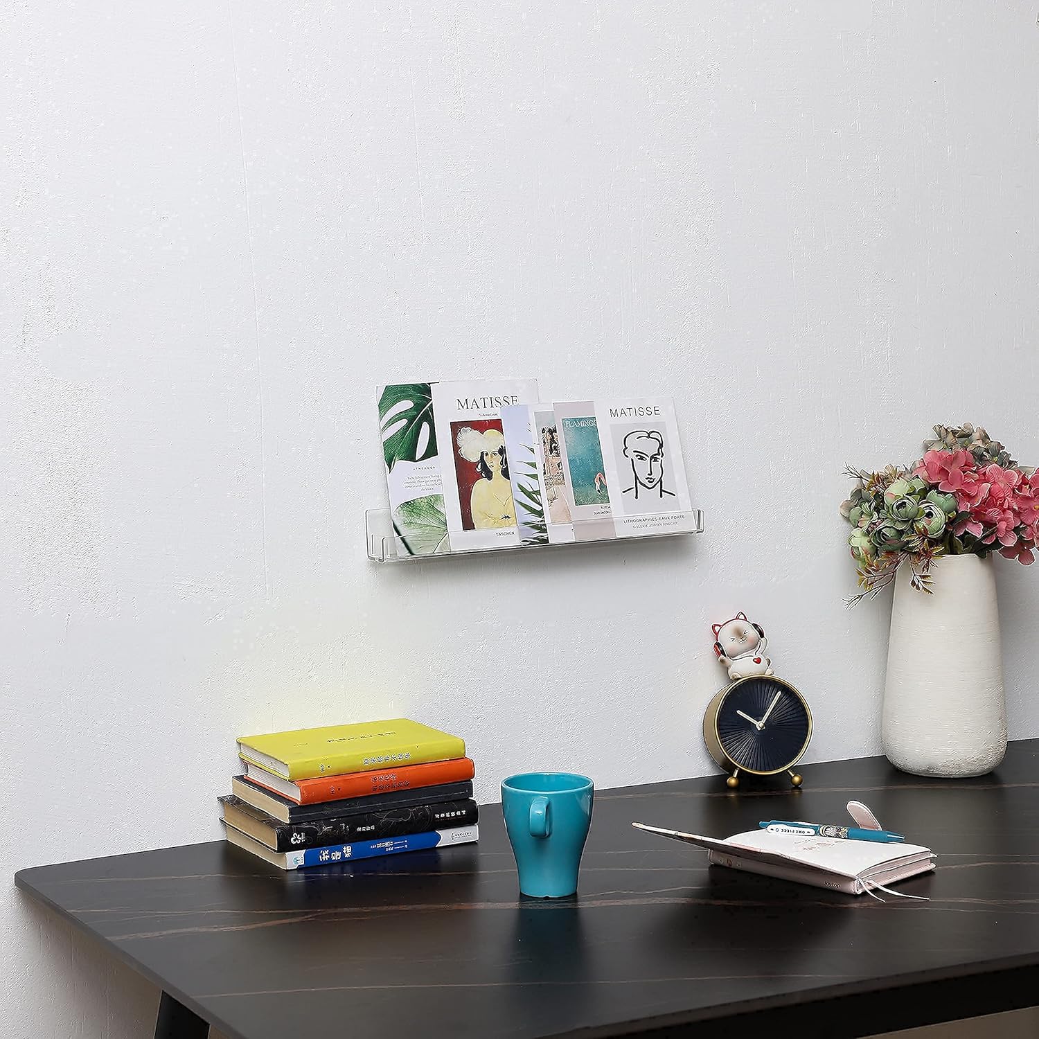 Cq Acrylic Invisible Clear Floating Bookshelf - 15 Wall Display Shelf Pack of 6