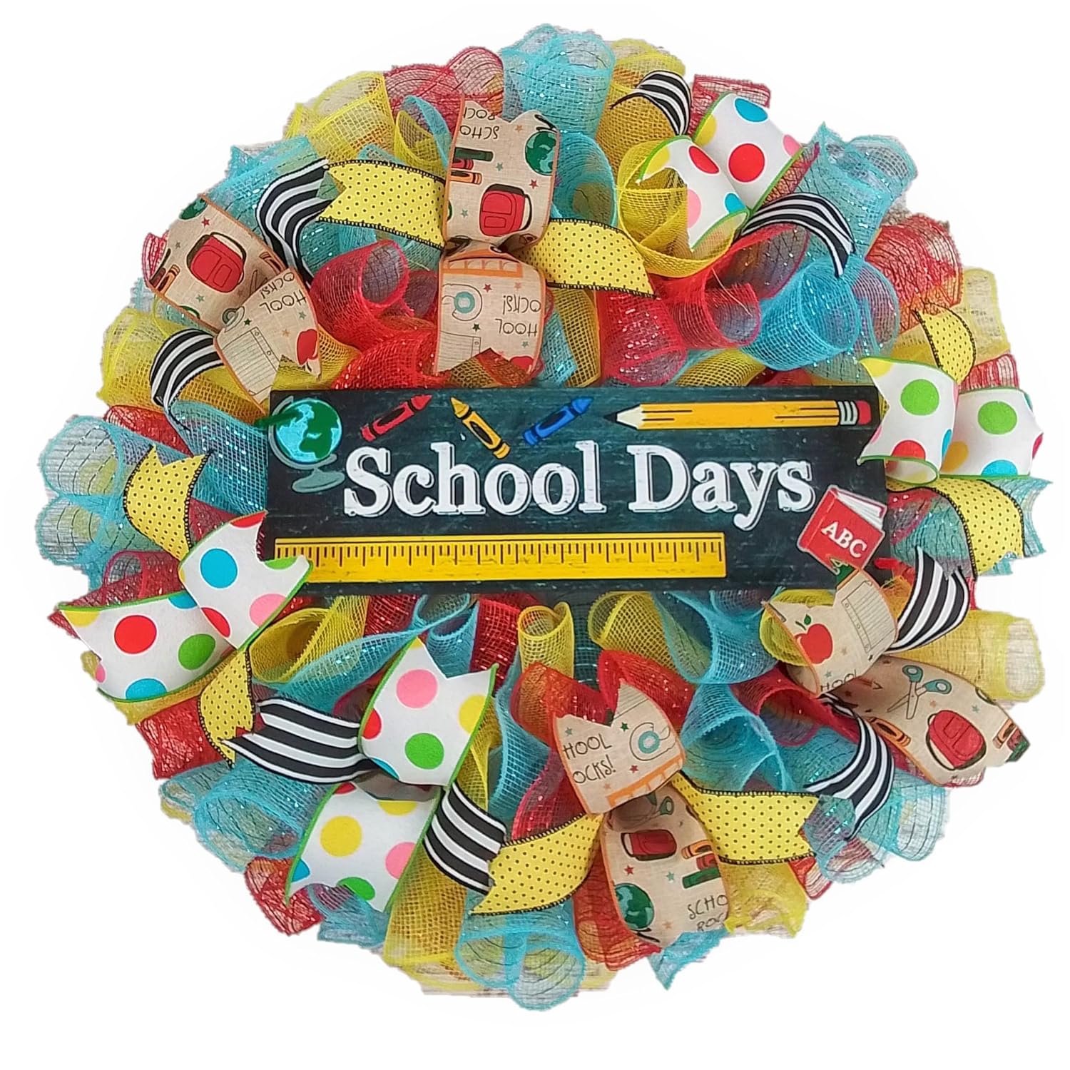 Teacher Present School Days Wreath Decor