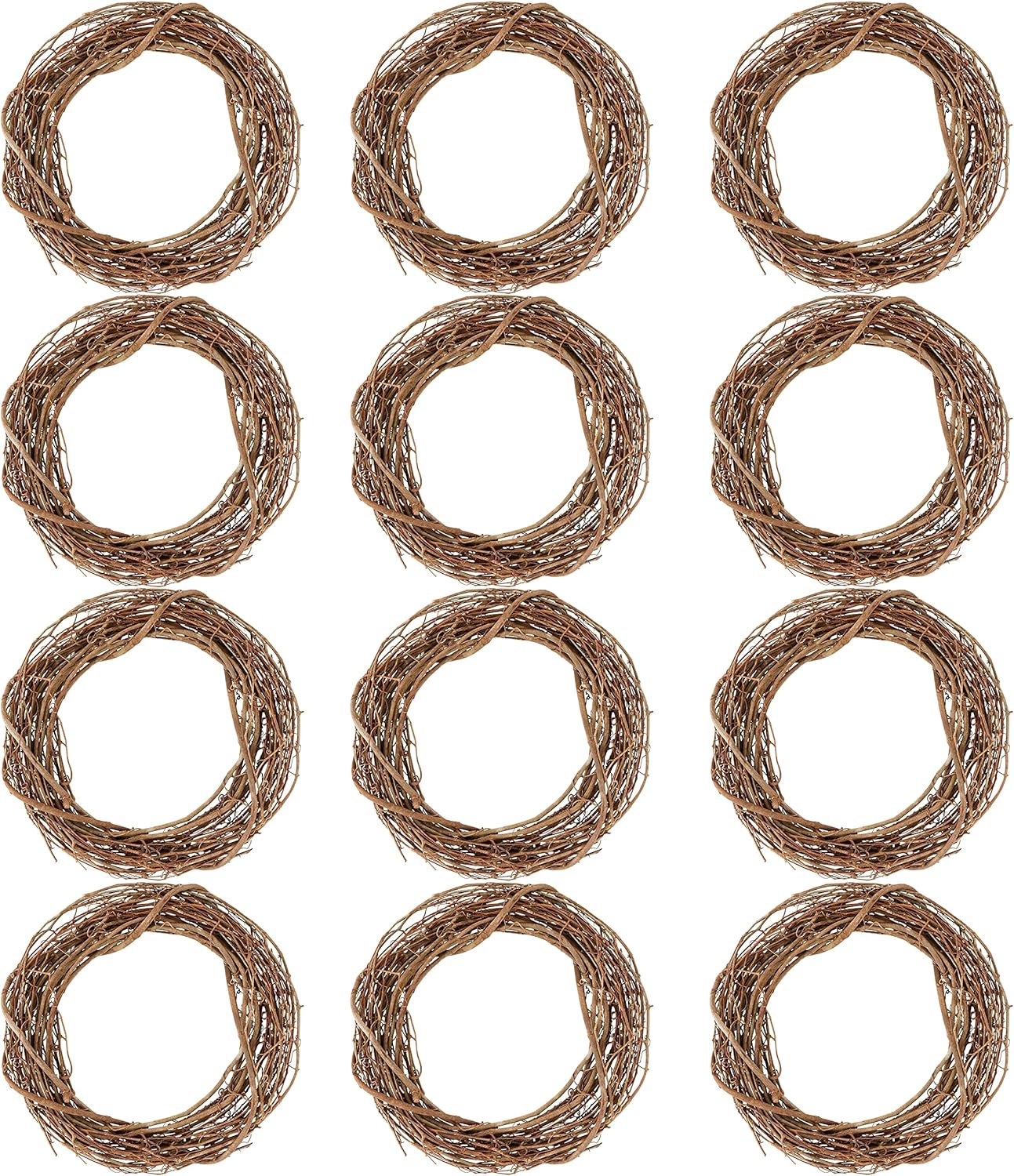 14 Inch Natural Grapevine Wreath 12 Pack